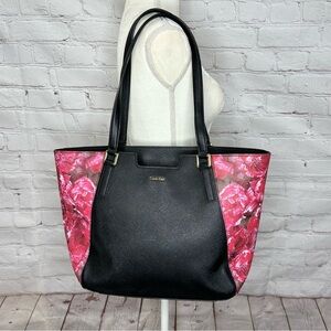 Calvin Klein floral saffiano leather tote bag